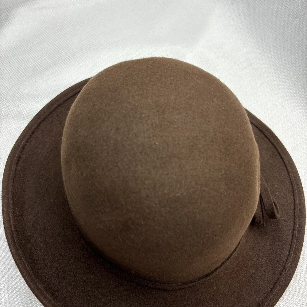 Vintage‎ 80s Hat Jeanne Marie Women's Wool Felt Brown Church Derby Kathy Retro